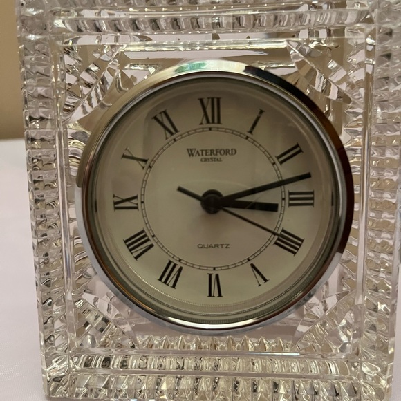 Waterford Rectangular Cut Crystal desk clock. Heavy crystal. Beautiful design - Picture 5 of 5